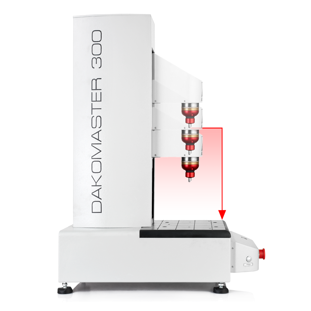 Hardness tester motorized head stroke